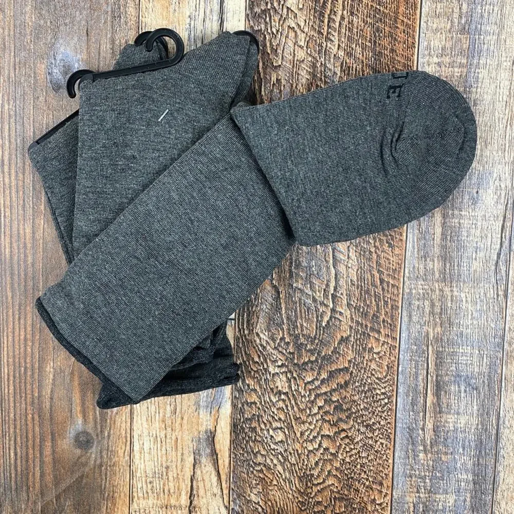 HUE Women's One Size Graphite Heather Jean Socks 3-Pack